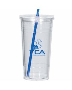 Logo 24 Oz. Double Wall Acrylic Tumbler with Straw