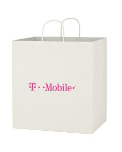 Kraft Paper White Shopping Bag - 14