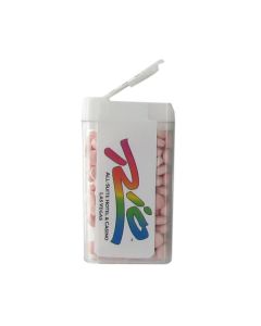 Custom Sugar-Free Mints in Large Rectangle Flip Top Dispenser