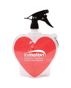 HydroPouch!™ 18 oz. Heart Collapsible Spray Top Water Bottle - Patented