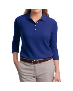 Port Authority Ladies EZCotton Pique 3/4-Sleeve Polo