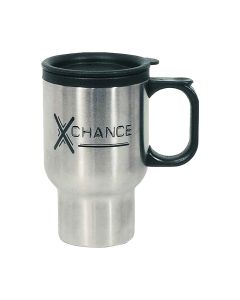 Logo 16 Oz. Stainless Steel Travel Mug with Sip-Thru Lid and Plastic Inner Liner