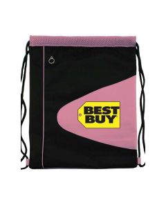 Mesh and Microfiber Drawstring Backpack