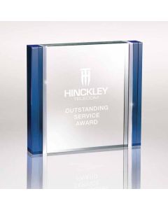 Personalized Blue and Aluminum Edged Rectangle