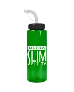 Personalized 32 oz. Transparent Color Bottle with Straw 