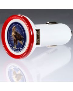 Printed Round USB Car Charger – Deluxe