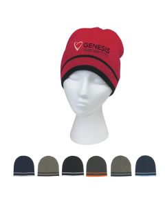 Promo Knit Beanie with Double Stripe