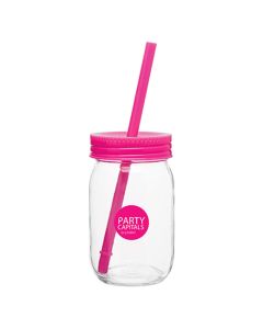 Promotional 16 oz Mason Jar with Color Lid