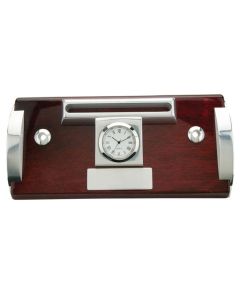 Printable Wood & Aluminum Clock, Business Card Holder and Pen Stand